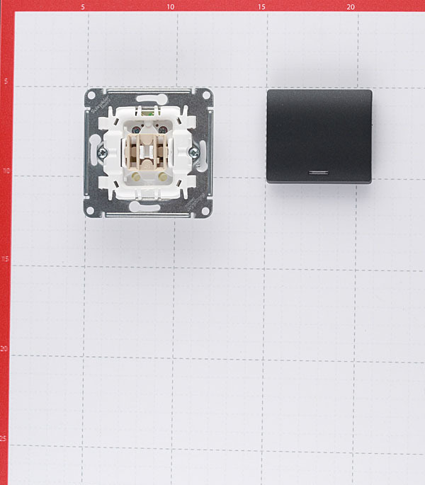 Выключатель Systeme Electric Glossa одноклавишный встраиваемый антрацит с подсветкой (GSL000713)