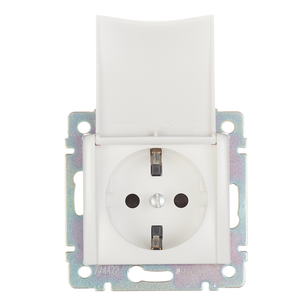 Legrand Valena socket, recessed, white, with cover (694270)