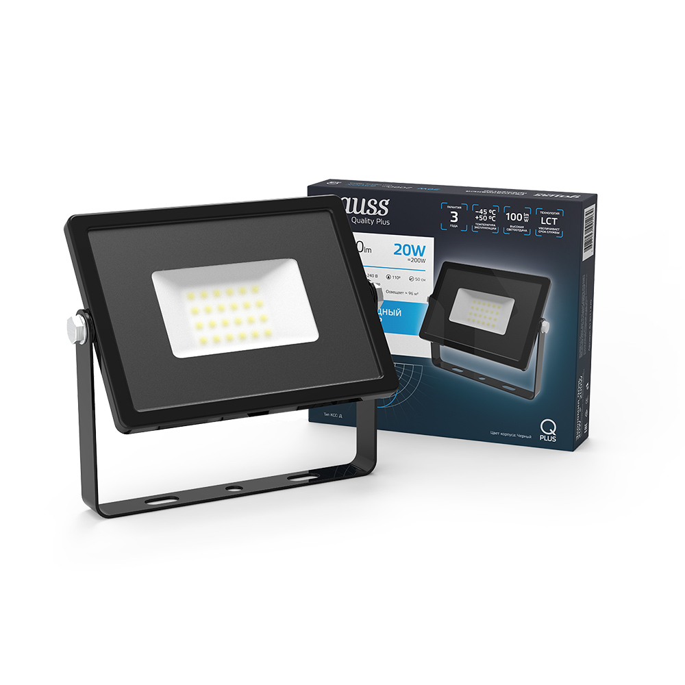 Gauss Qplus DO-20 LED floodlight 6500K 20 W IP65 black
