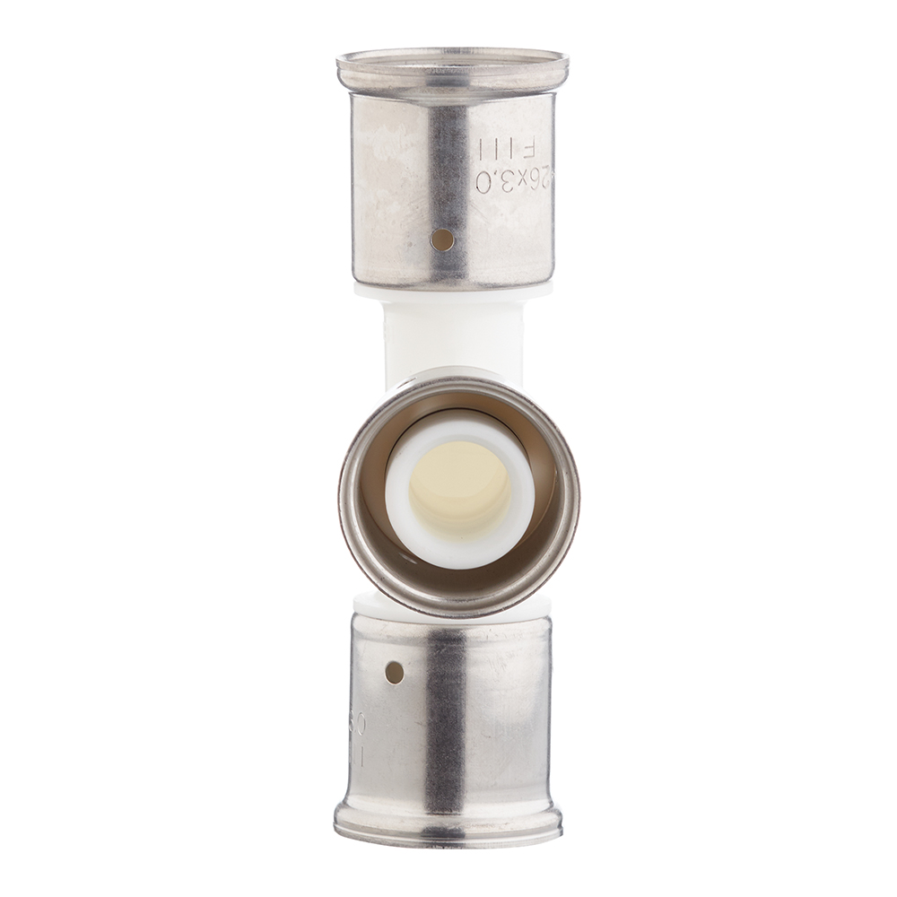 Тройник Henco (9PKW-262626) 26(пресс) х 26(пресс) х 26(пресс) PVDF белый