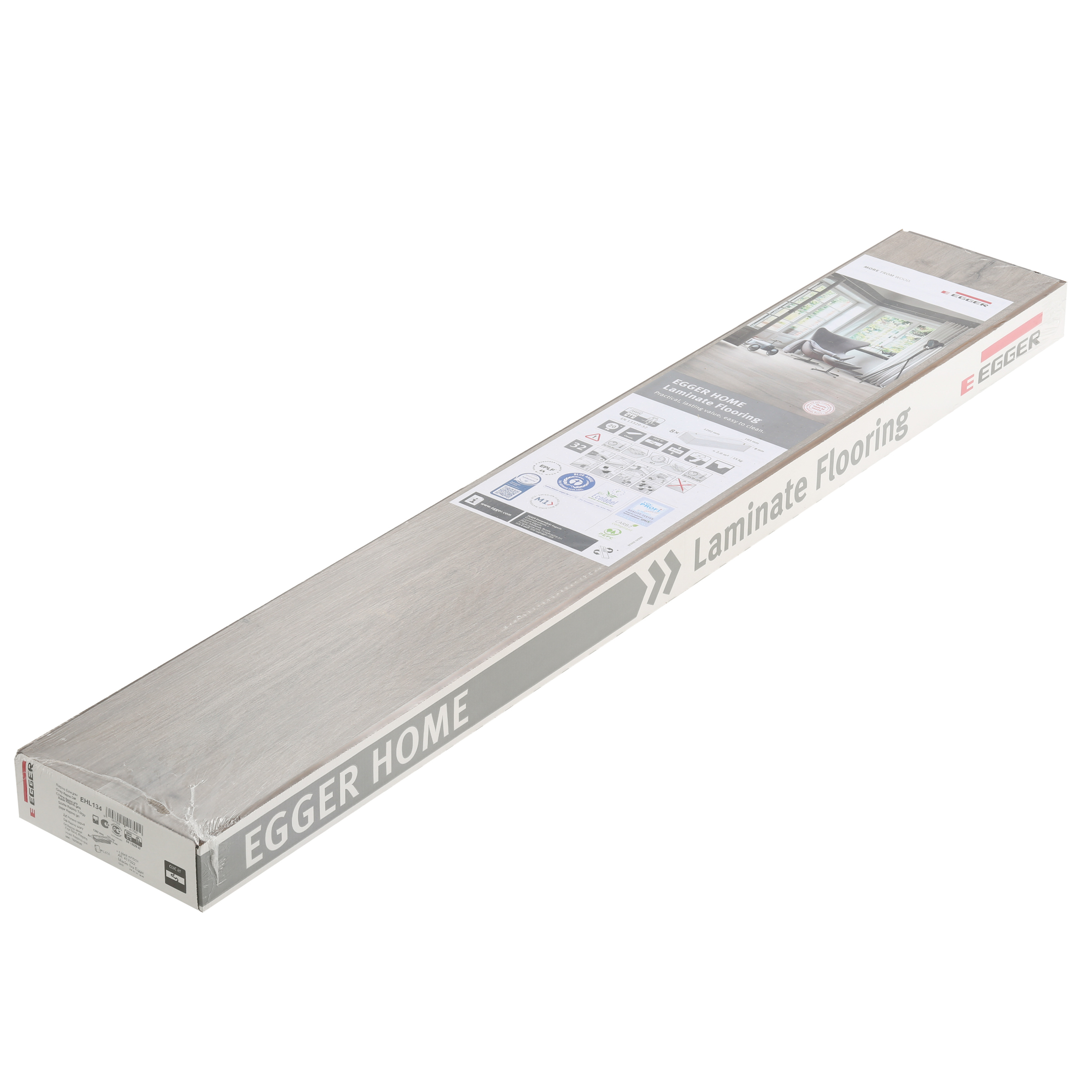 Laminate flooring, class 32, Egger Home, Repino oak grey, 1.99 sq.m, 8 mm, with bevel