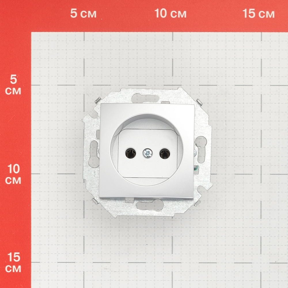 Розетка Simon 15 встраиваемая алюминий (1591431-033)