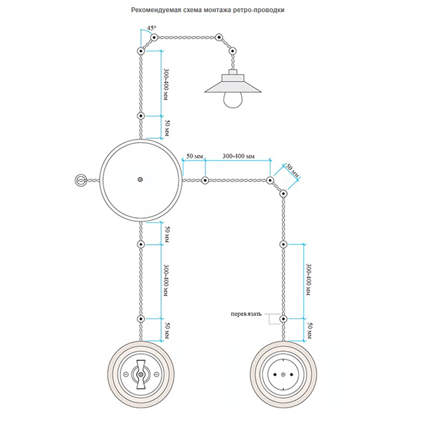 Выключатель Bironi Лизетта одноклавишный накладной коричневый ретро (B1-201-22)