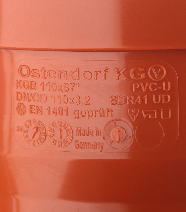 Ostendorf KGВ elbow, d110 mm, 87°, plastic, for external sewage (220240)