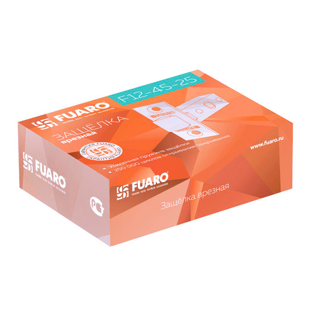 Защелка межкомнатная Fuaro Plastic P12-45-25 белая