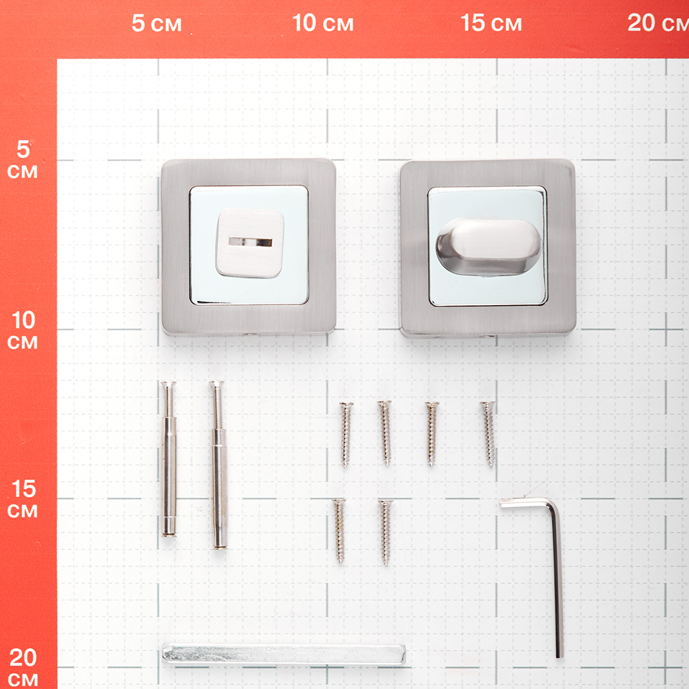 Фиксатор Punto QR SN/CP-3 квадратная розетка матовый никель/хром