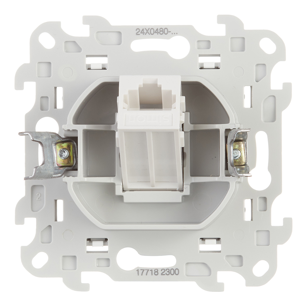 Розетка телефонная Simon 24 Harmonie встраиваемая белая RJ11 (2410480-030)