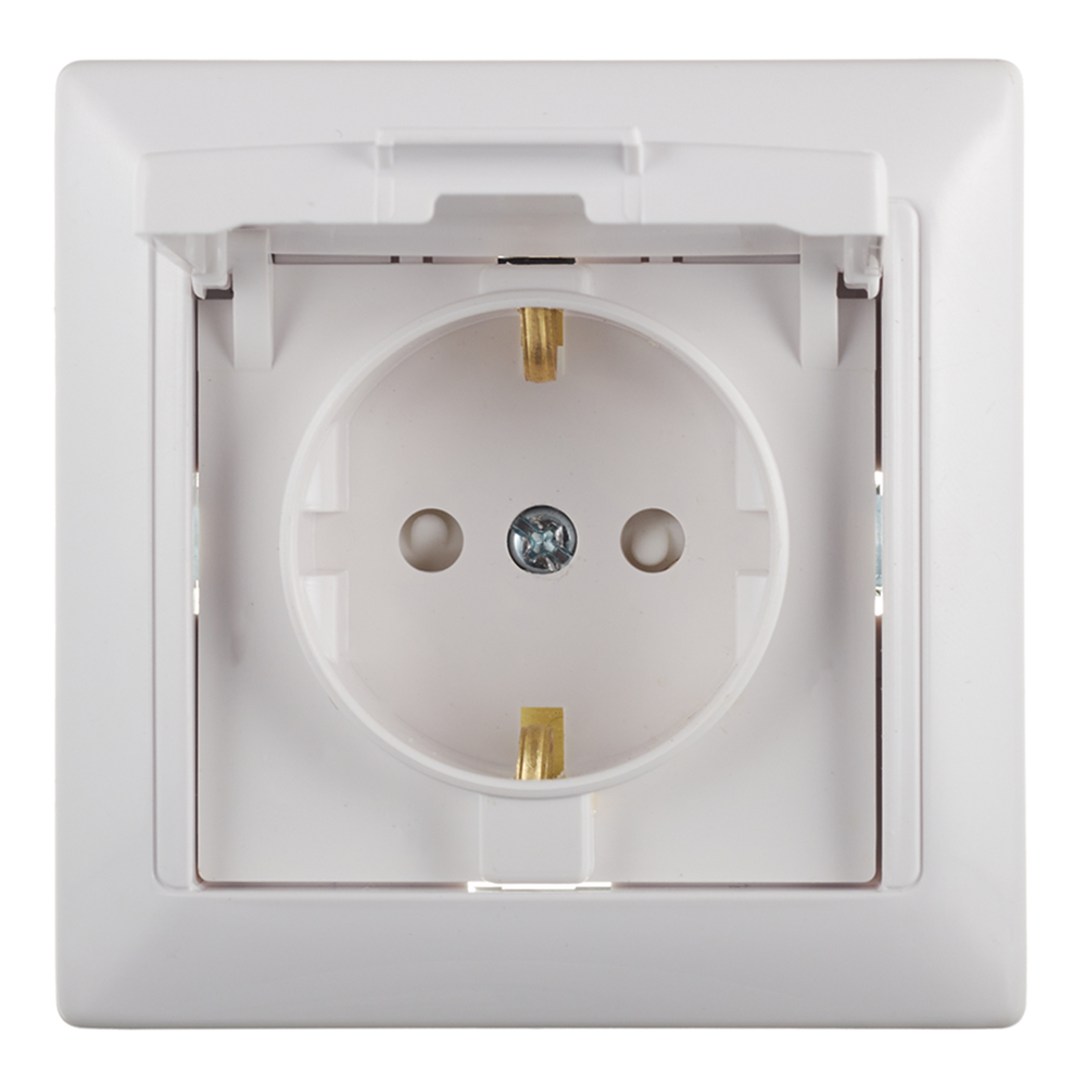 Svet built-in white socket with shutters and cover (SV1001-0014)