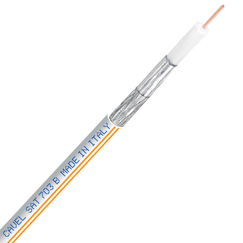 Кабель коаксиальный телевизионный SAT 703 B 1x1,13 мм экранированный Cavel