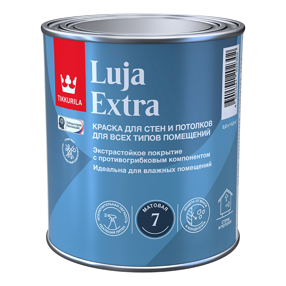 Washable paint Tikkurila/Tikkivala Luja Extra matte base A white 0.9 L