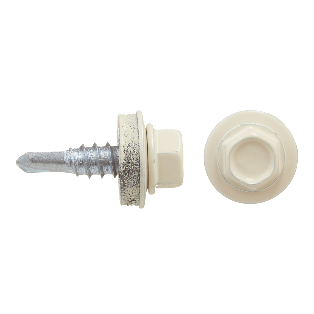 Roofing screws with drill bit 19x5.5 mm metal-to-metal ivory RAL 1015 Daxmer (250 pcs.)