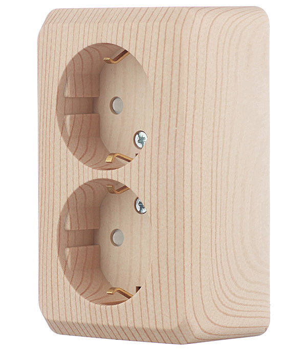 Systeme Electric Etude surface-mounted socket pine with shutters (PA16-008D)