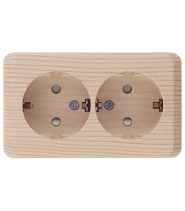 Systeme Electric Etude surface-mounted socket pine with shutters (PA16-008D)