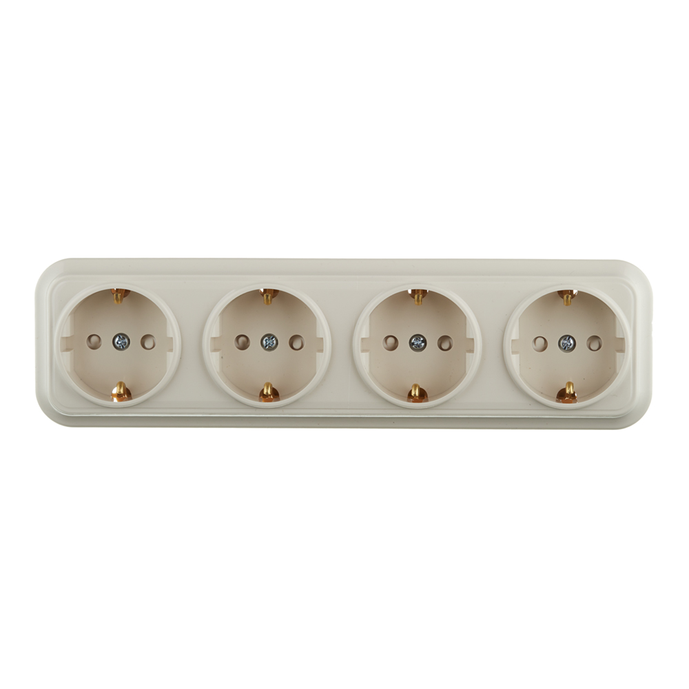Surface-mounted socket Svet beige with shutters (SV1001-0012)