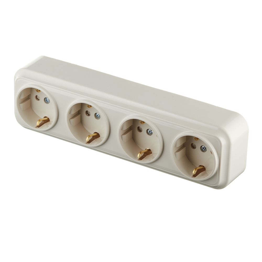 Surface-mounted socket Svet beige with shutters (SV1001-0012)