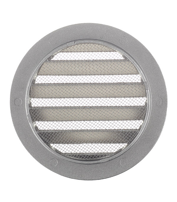 External aluminum ventilation grille Era d100 mm with flange d125 mm, uncoated