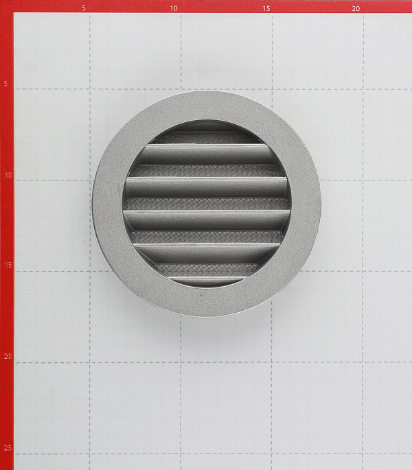 External aluminum ventilation grille Era d100 mm with flange d125 mm, uncoated