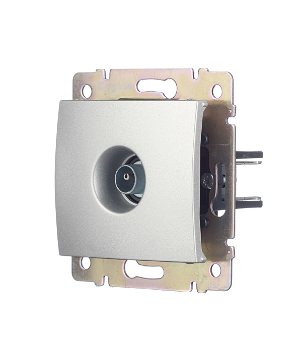 Розетка телевизионная Legrand Valena встраиваемая алюминий (694345)