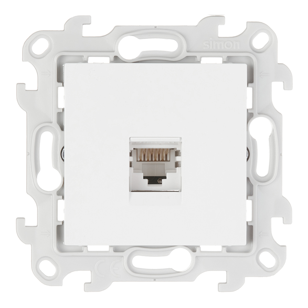 Розетка компьютерная Simon 24 Harmonie встраиваемая белая RJ45 (2410598-030)