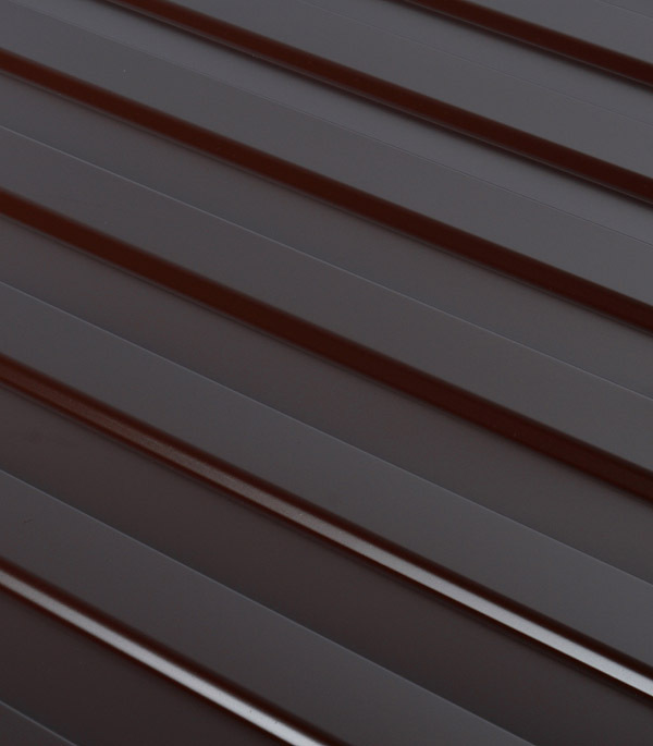 Corrugated metal sheet C8 1.2x2 m 0.33 mm brown RAL 8017