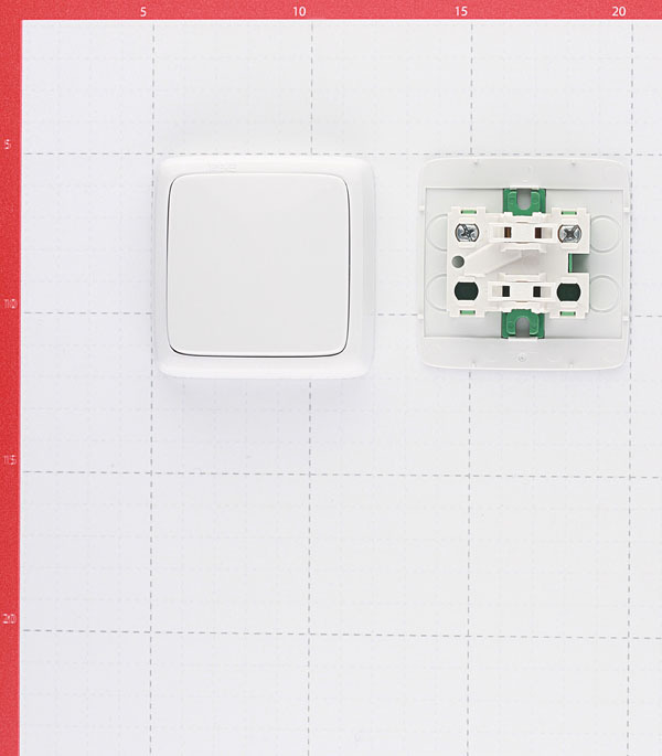 Выключатель Hegel Alfa одноклавишный накладной белый (ВА10-113)