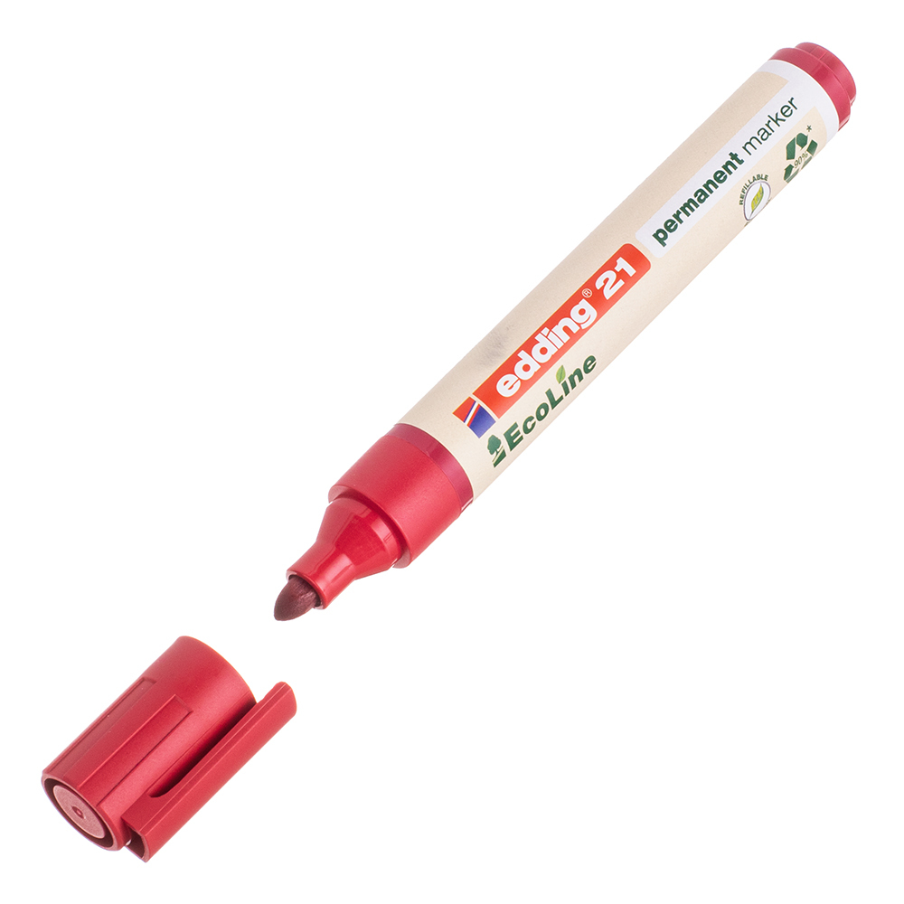 Permanent marker Edding EcoLine 21 red tip 1.5-3 mm