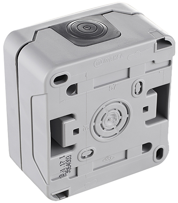 Выключатель Makel двухклавишный накладной серый (36064003)