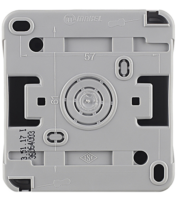 Выключатель Makel двухклавишный накладной серый (36064003)