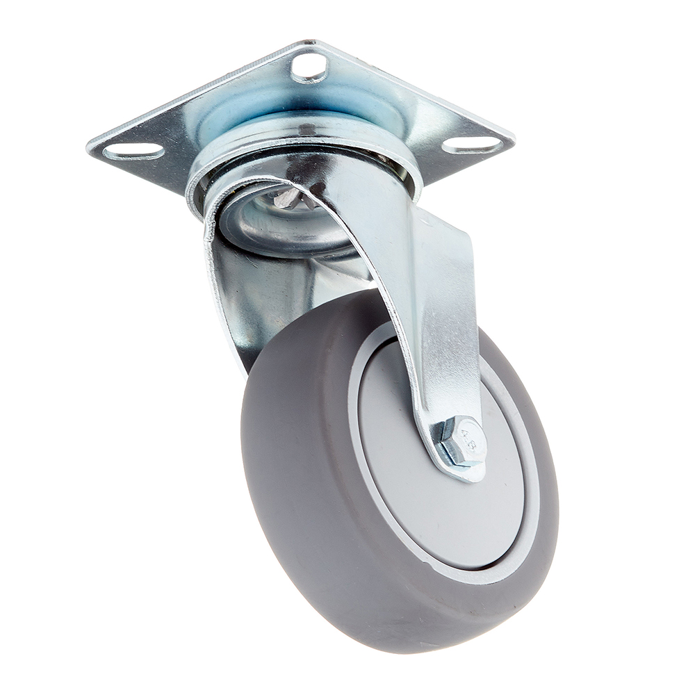 Swivel castor support plastic/rubber on plate 75 mm grey (1 pc.)
