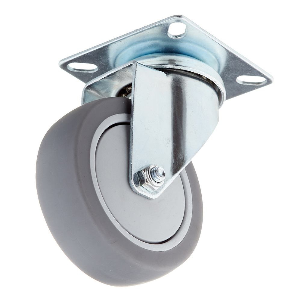 Swivel castor support plastic/rubber on plate 75 mm grey (1 pc.)