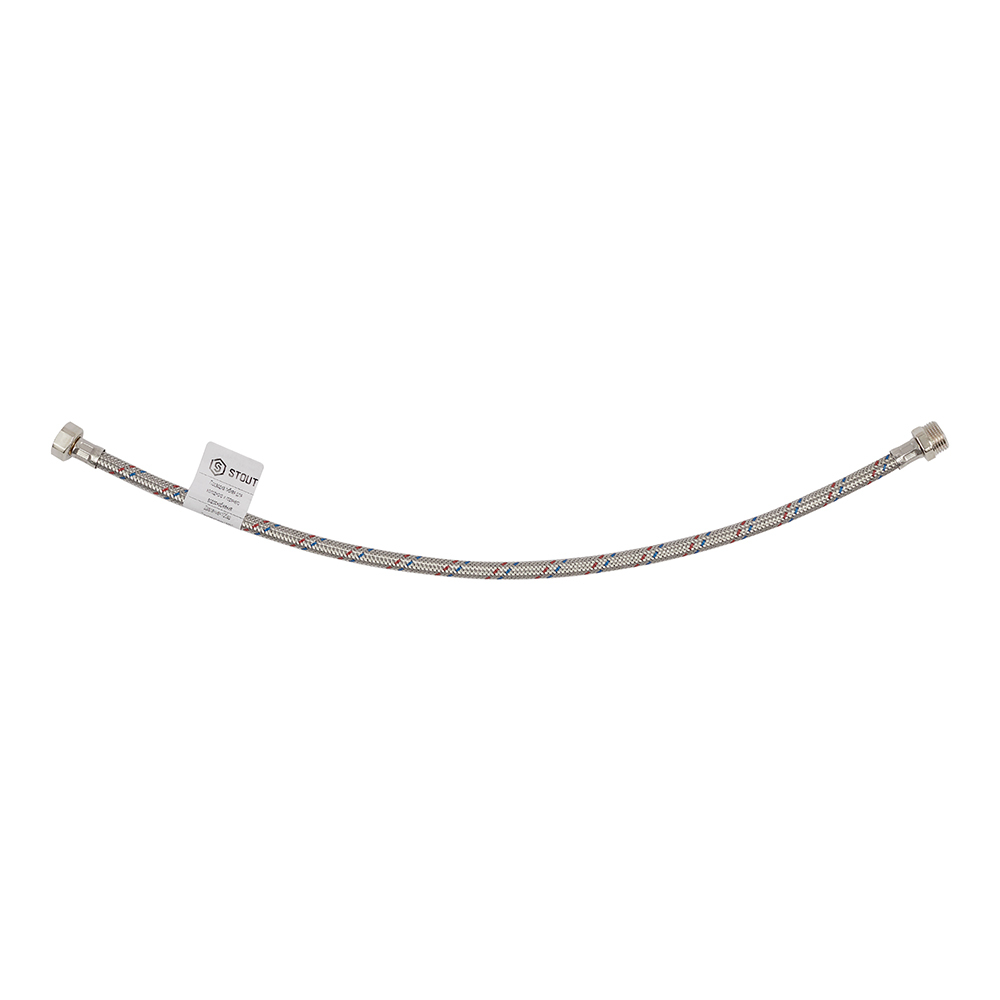 Flexible water connection Stout 1/2" female x 1/2" male, 60 cm (SHF-0087-081515)