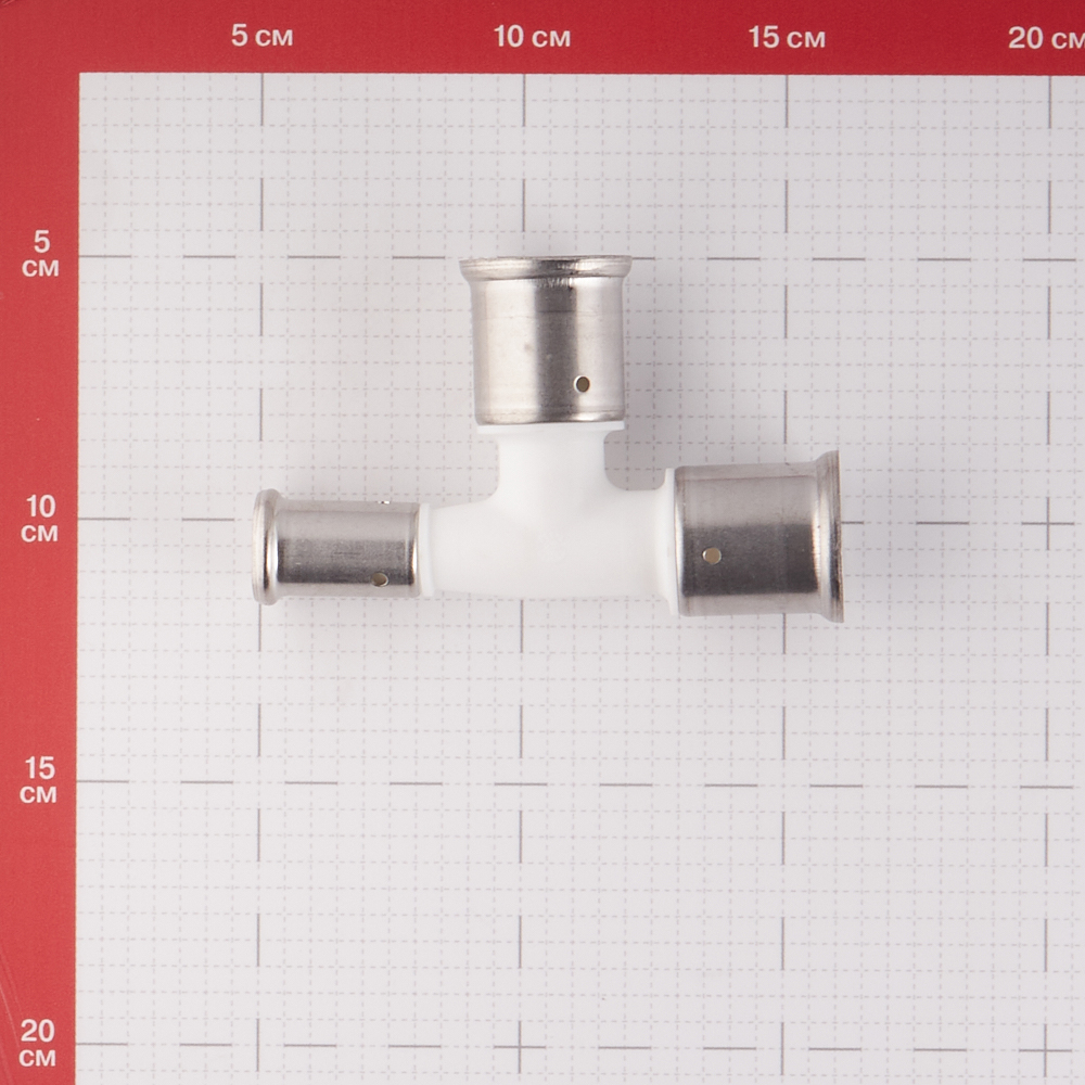 Тройник Henco (11PKW-262616) 26(пресс) х 26(пресс) х 16(пресс) PVDF белый
