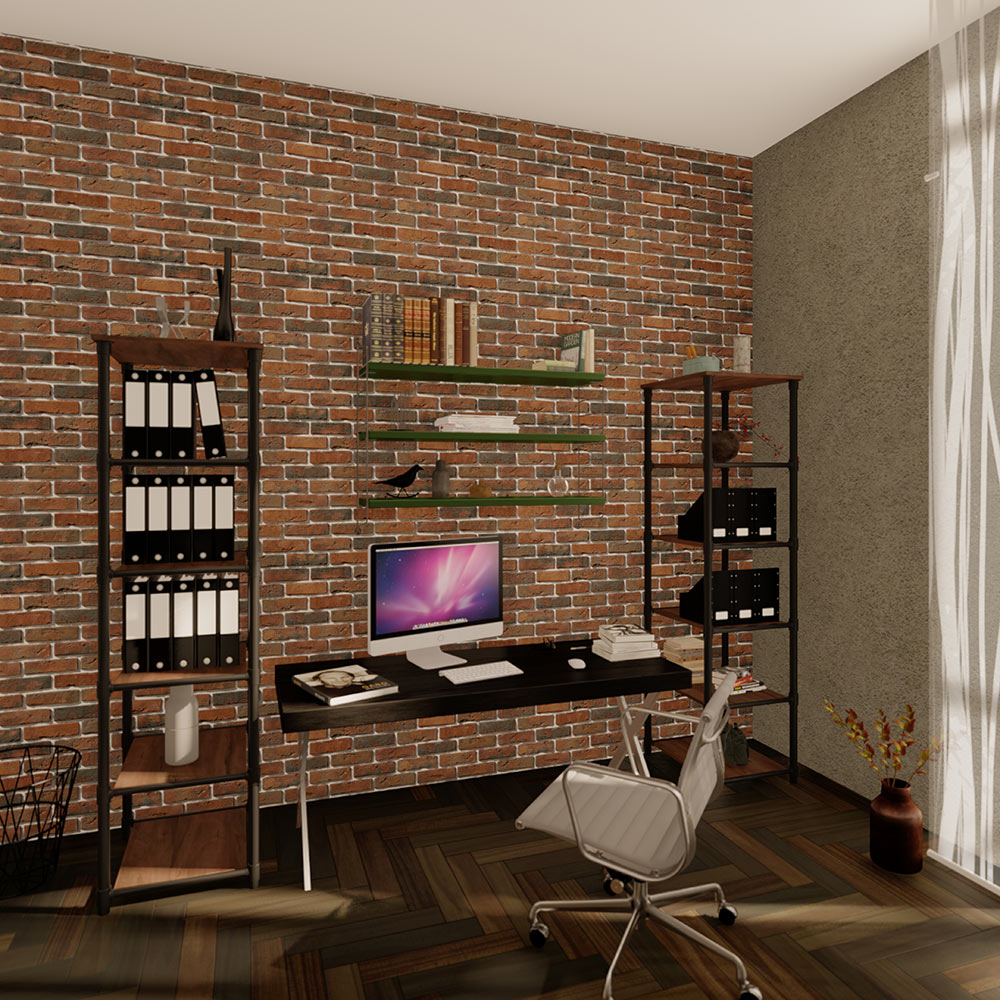 Artificial stone White Hills London Brick brown mahogany (60 pcs.=1.16 sq.m)