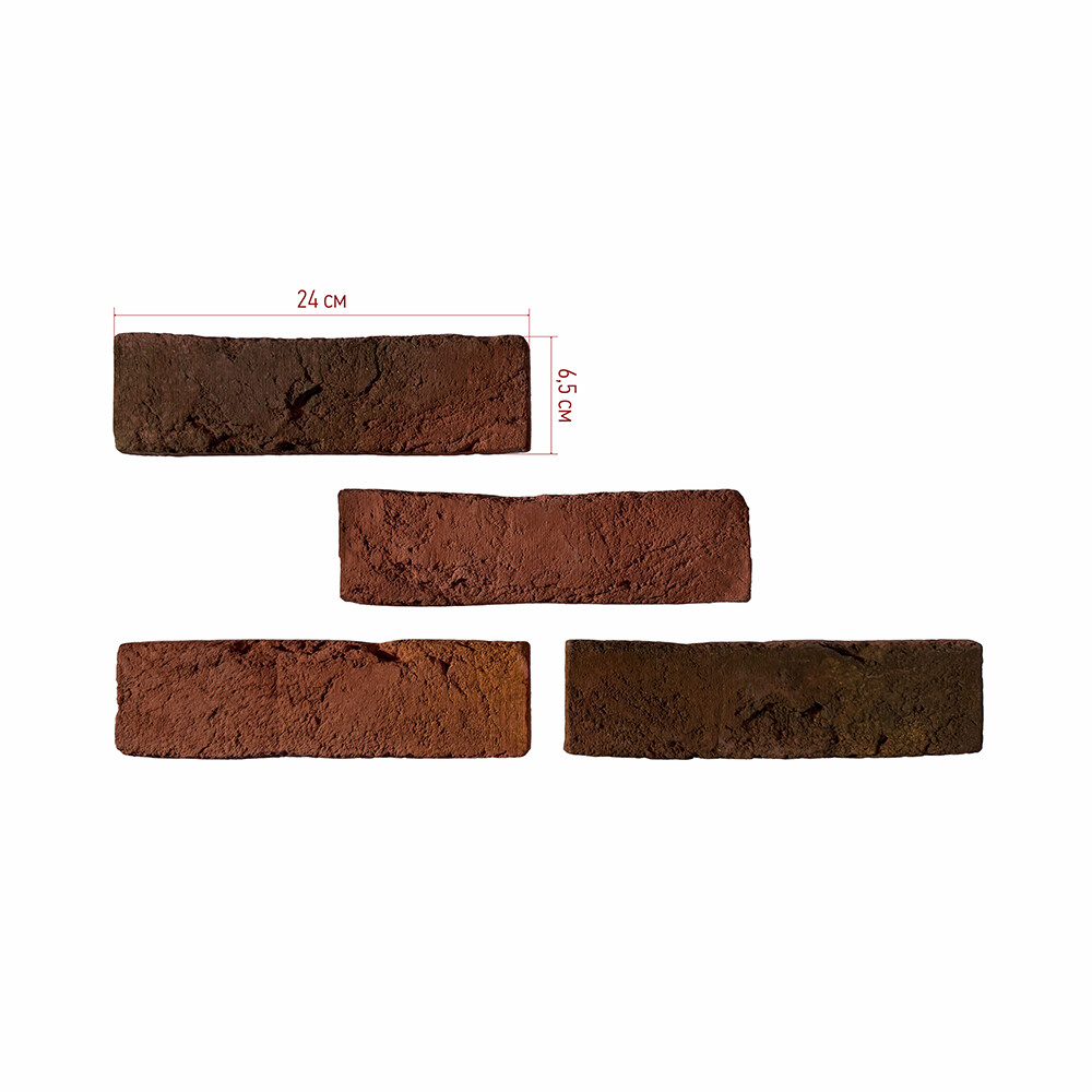 Artificial stone White Hills London Brick brown mahogany (60 pcs.=1.16 sq.m)