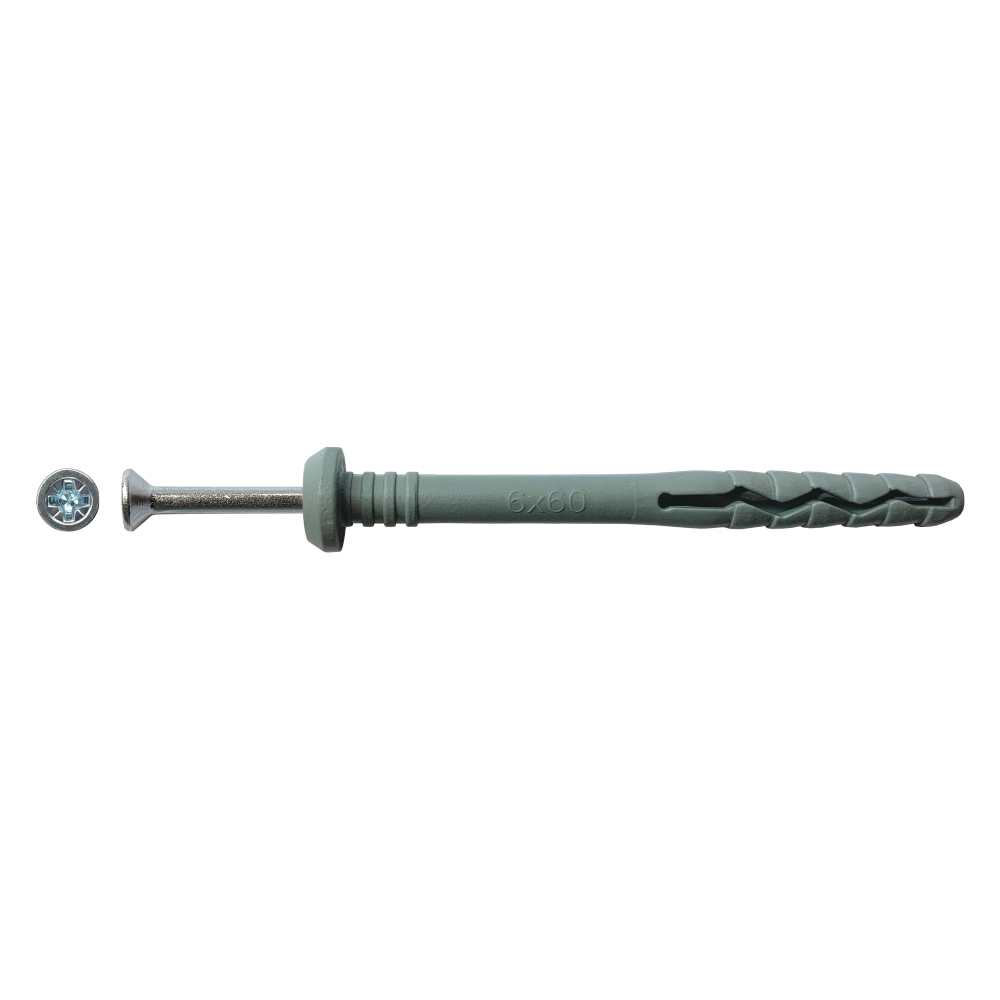 Dowel-nail 6x60 mm half-round collar polypropylene (100 pcs.)