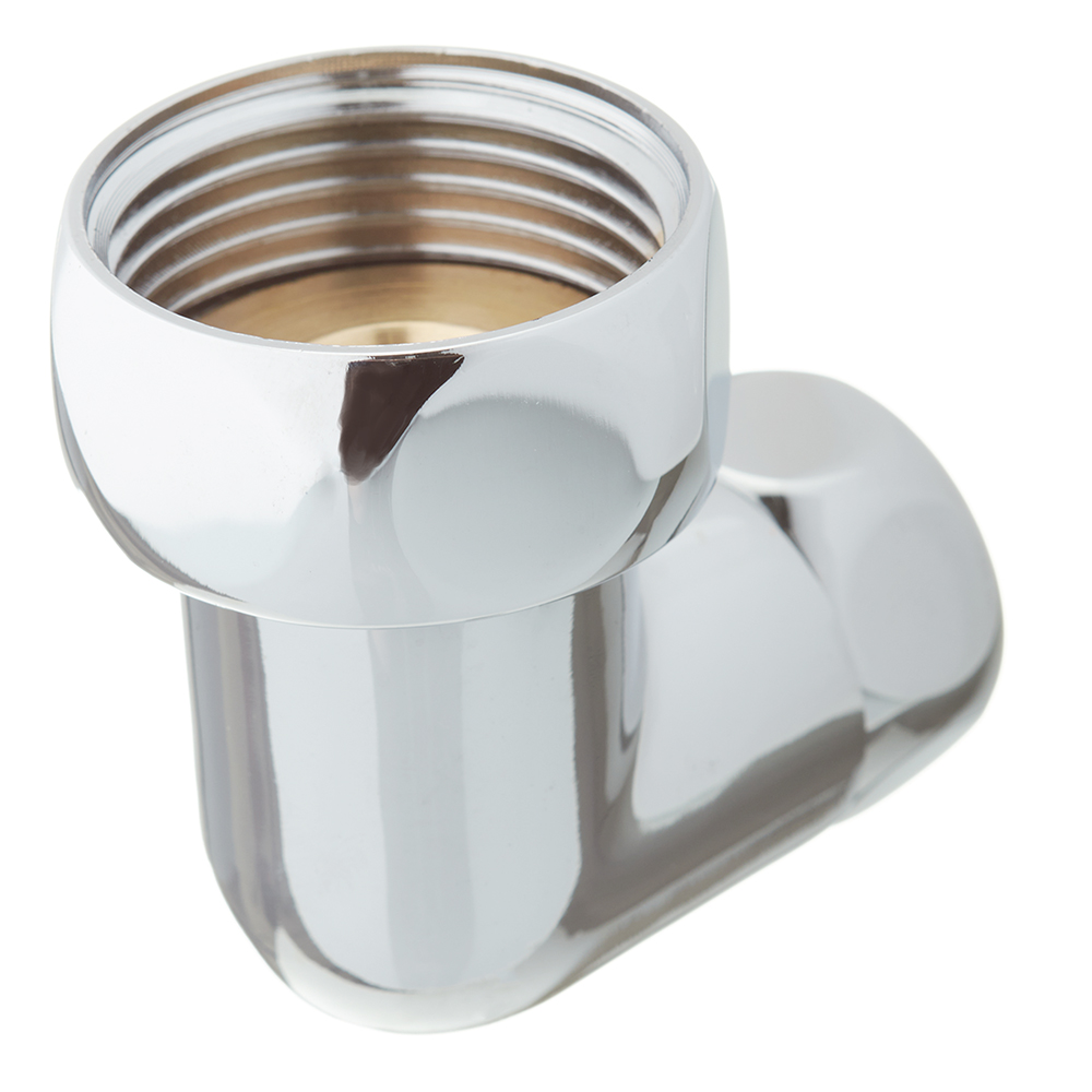 Elbow connector for towel dryer 1" internal thread x 1/2" internal thread chrome