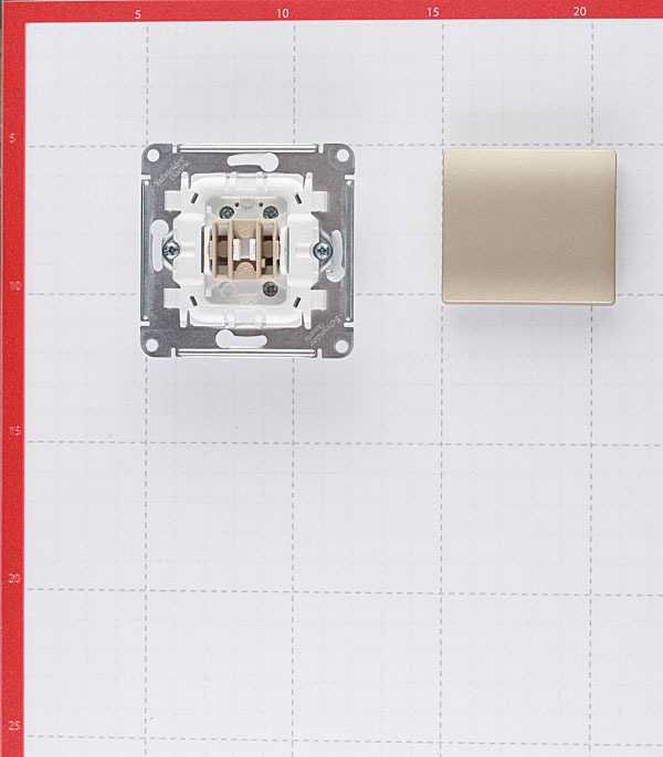 Переключатель Systeme Electric Glossa одноклавишный встраиваемый титан (GSL000461)