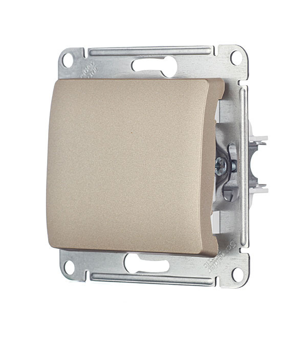 Переключатель Systeme Electric Glossa одноклавишный встраиваемый титан (GSL000461)