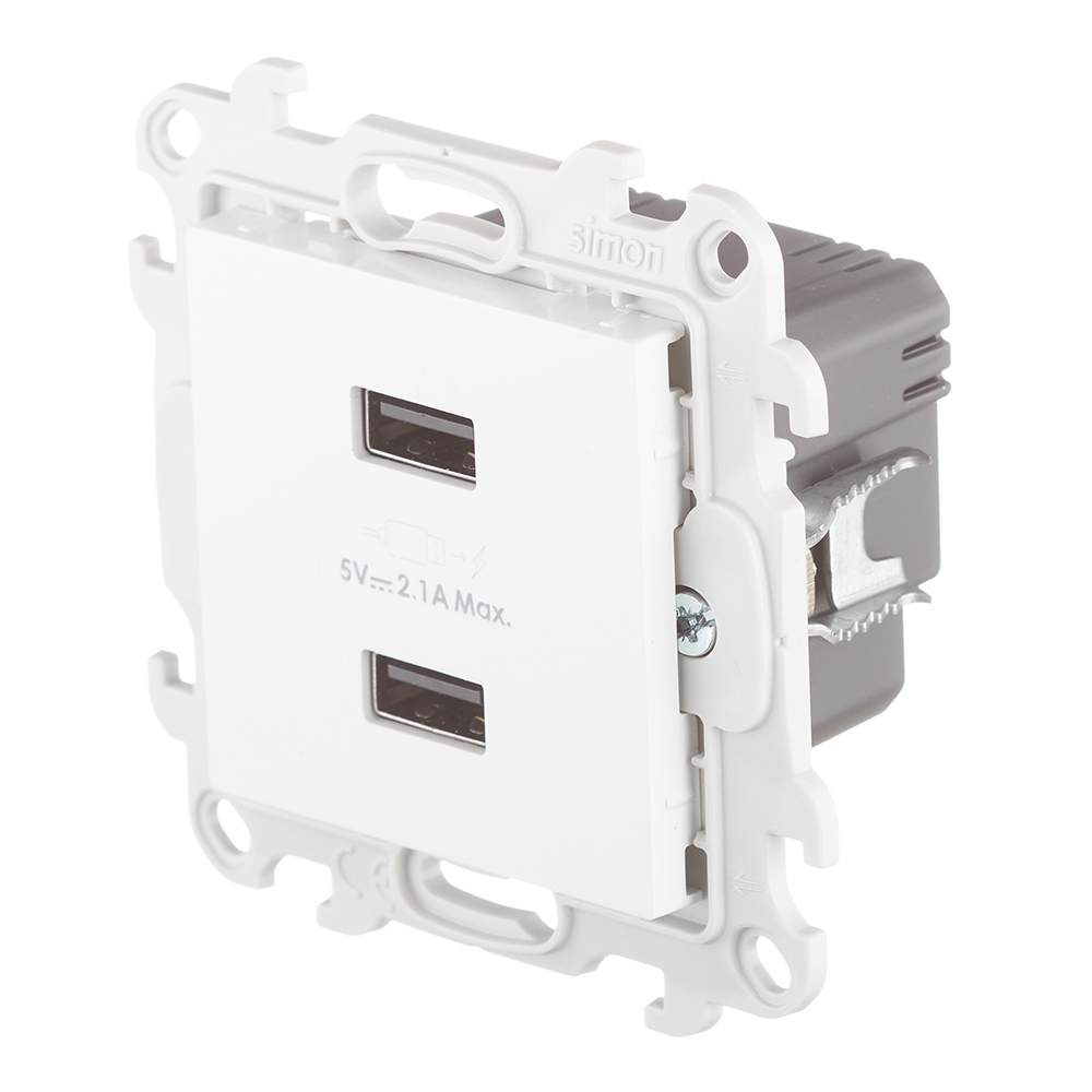 USB插座 Simon 24 Harmonie 嵌入式 白色 2xUSB-A (2411096-030)