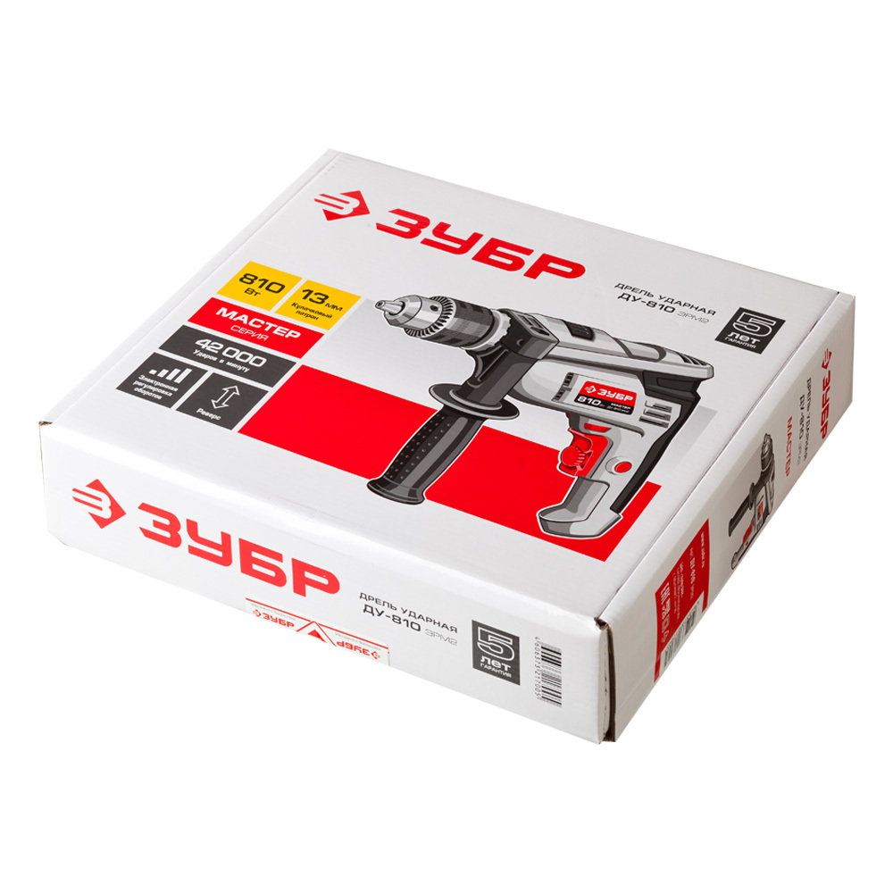Дрель сетевая ударная Зубр ДУ-810 ЭРМ2 810 Вт ключевой патрон