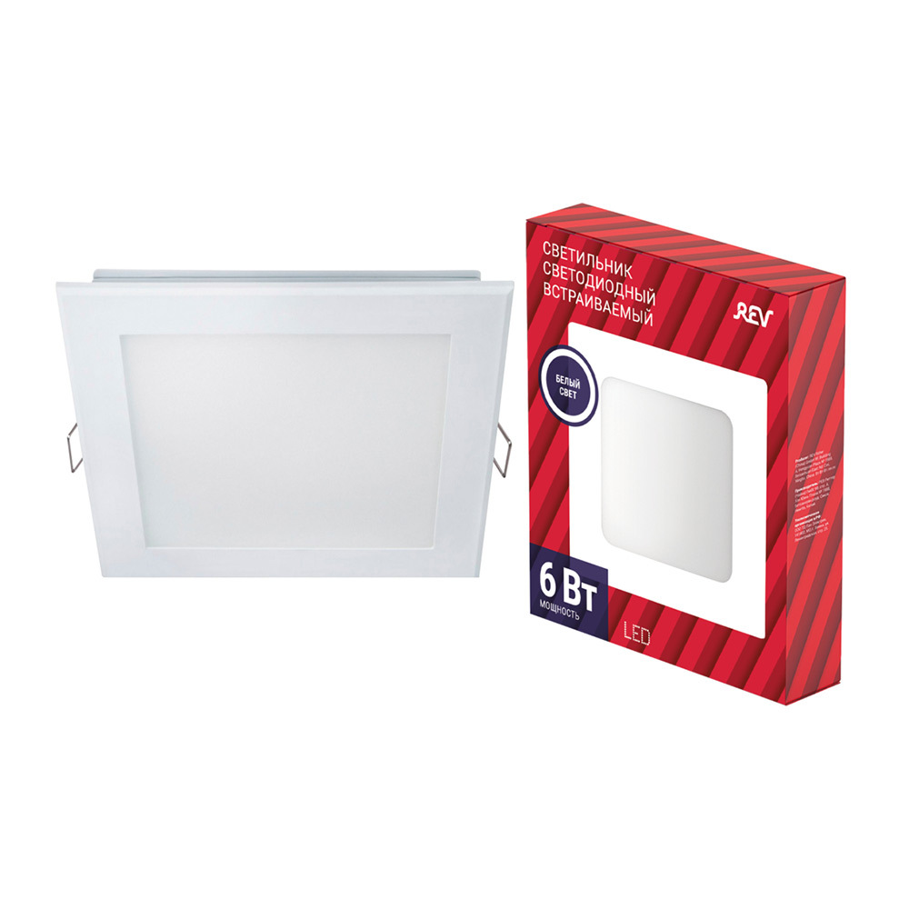 Светильник встраиваемый светодиодный белый 6 Вт 4000К IP20 Rev ДВО (28980 7)