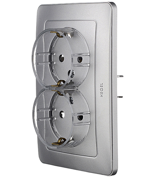 Розетка Hegel Master встраиваемая серебро (РС16-381-06)
