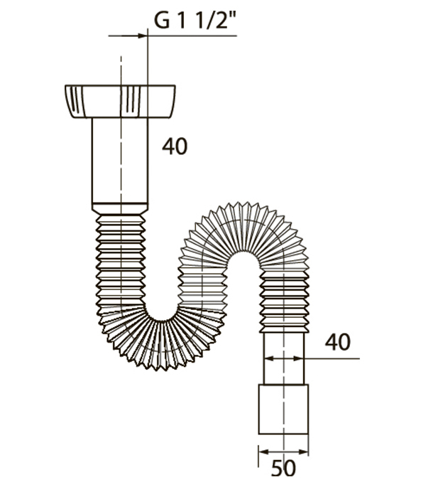 Wirquin Pro 1 1/2x40 mm sink and basin trap without outlet with 40/50 mm connection (30717993)