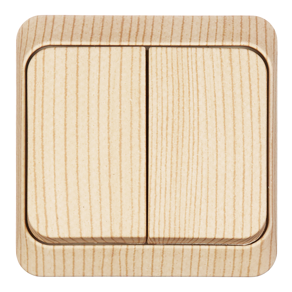 Выключатель Systeme Electric Этюд двухклавишный накладной сосна (BA10-002D)