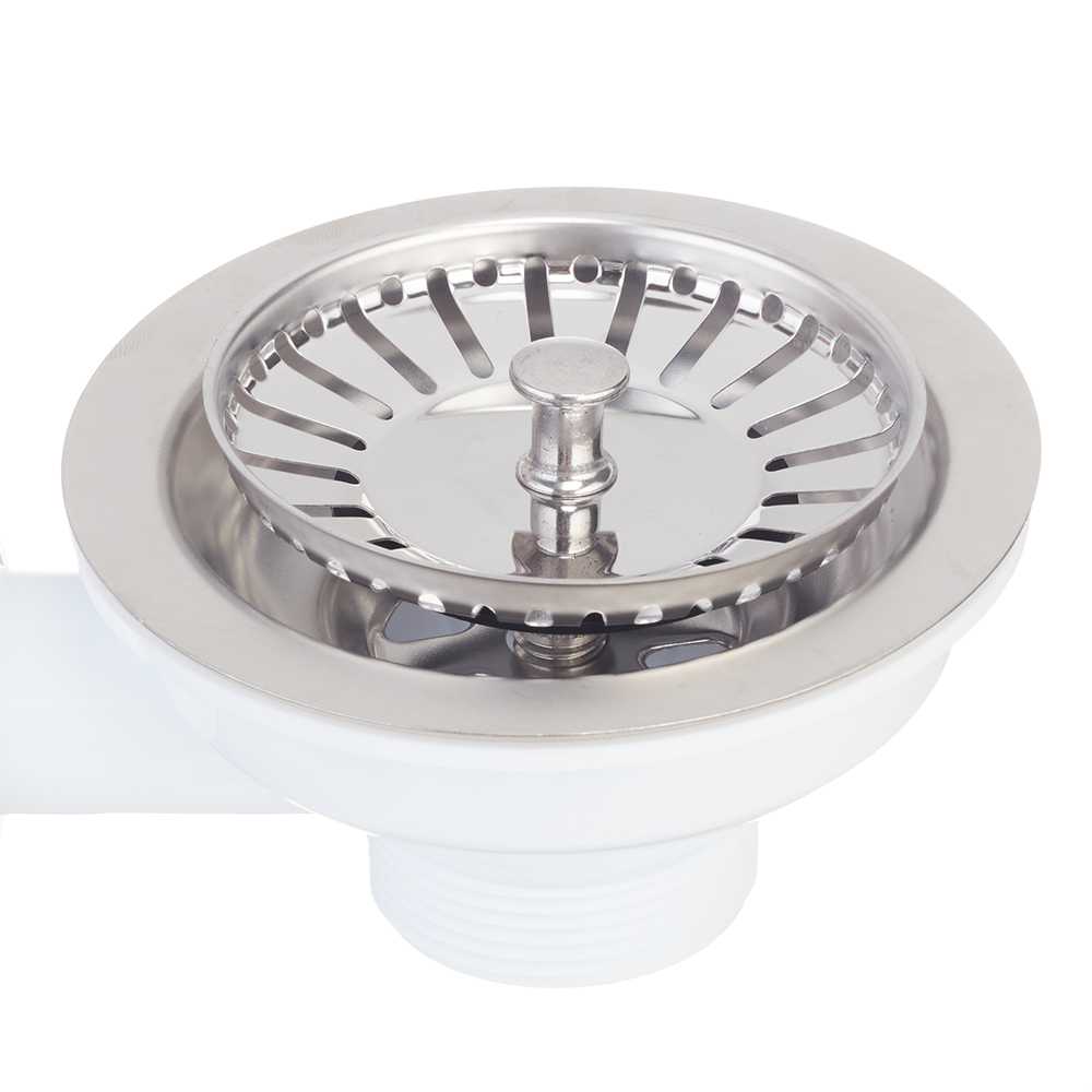 水槽落水头 WIRQUIN 30987086 3 1/2" 带不锈钢滤网 D 114 毫米和通用溢水孔