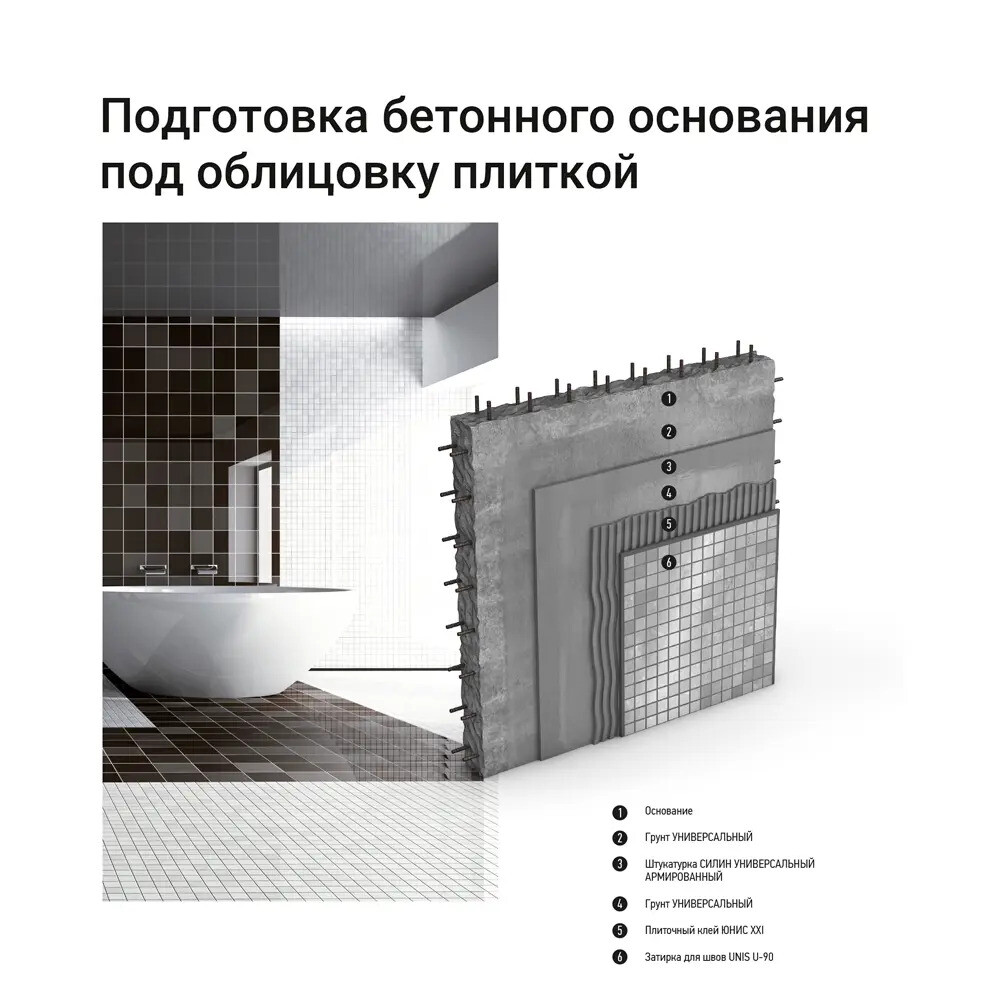Клей для плитки и камня Unis XXI класс С0 ТE 25 кг