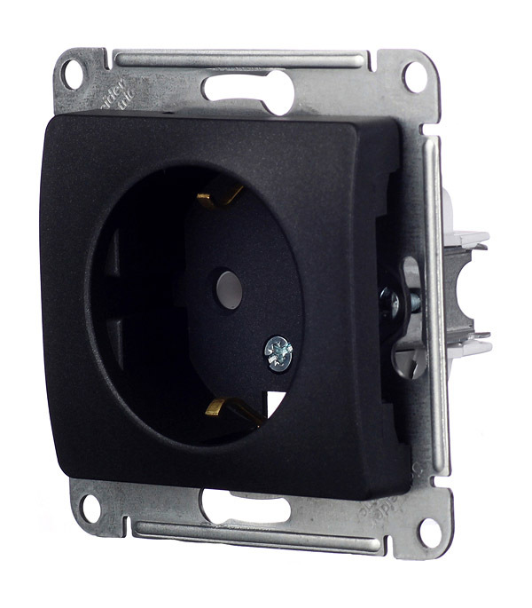Розетка Systeme Electric Glossa встраиваемая антрацит (GSL000743)