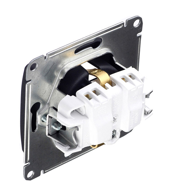 Розетка Systeme Electric Glossa встраиваемая антрацит (GSL000743)