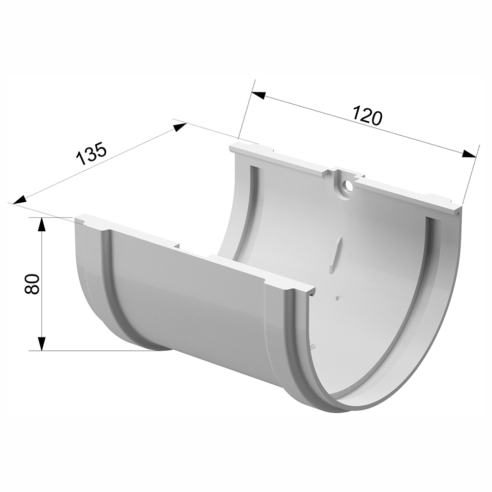 Соединение желоба пластиковое d120 мм Docke Standard коричневое RAL 8017