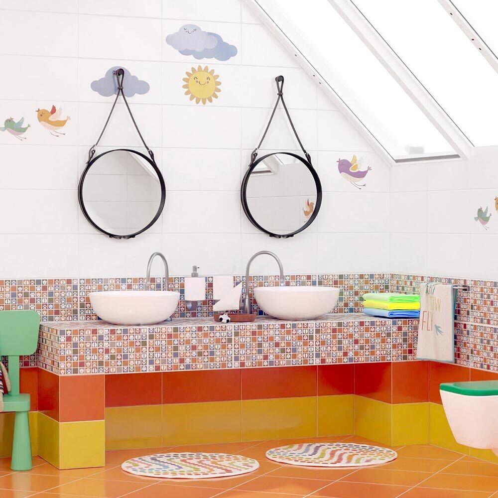 Плитка декор Нефрит Kids Sky белая 400x1000x8 мм (5 шт. в комплекте)